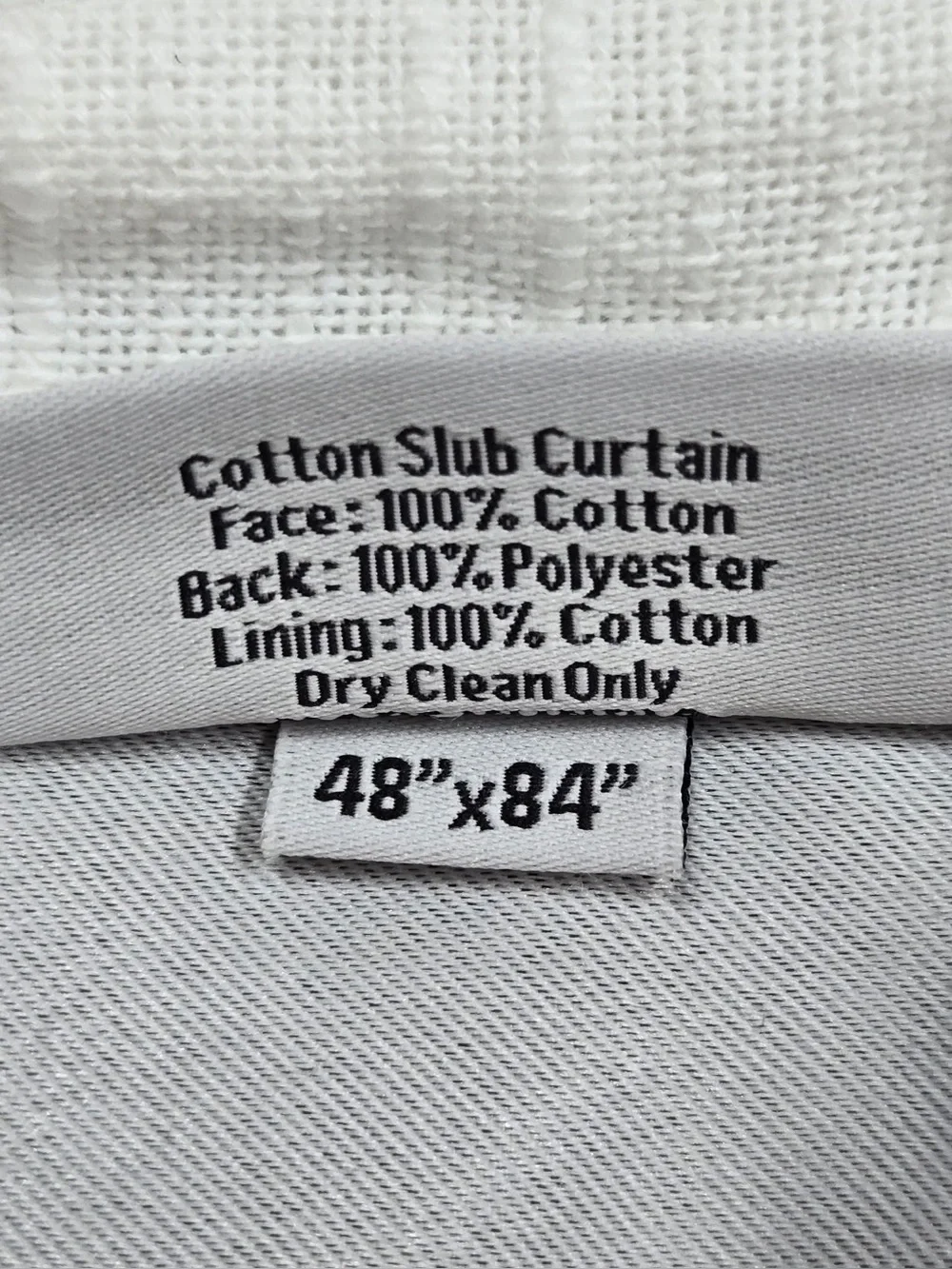 NWT QUINCE Set Of 2 48x84 Cotton Slub Room Darkening Curtains White 1103